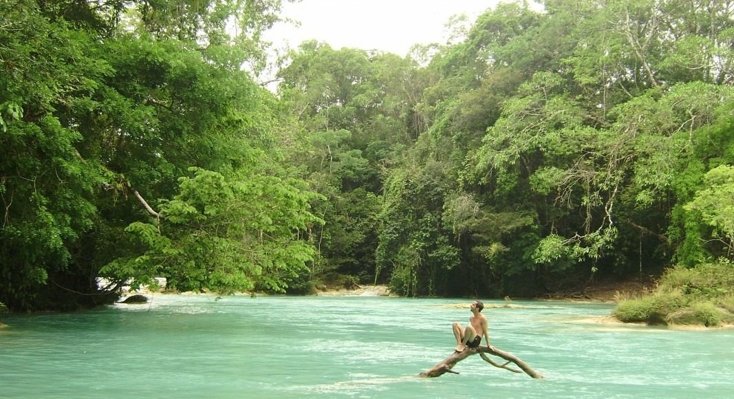 Admired with a hidden river while volunteering as Human Right watcher in Chiapas, 2011