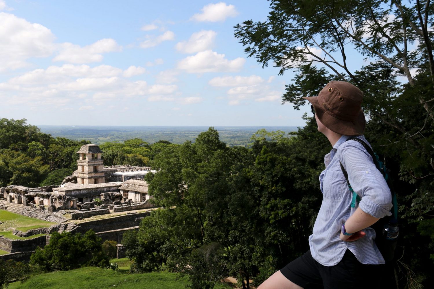 Admiring Palenque Archaeological Site