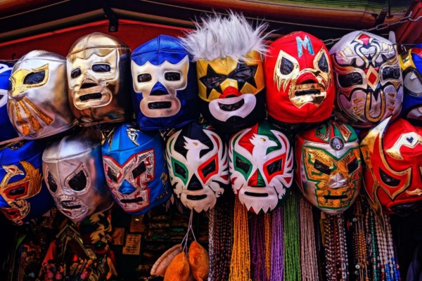 Mexican Wrestling Masks at a Souvenir Shop