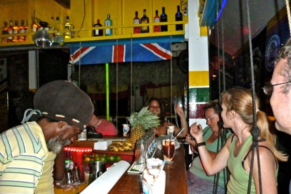 Enjoying drinks with a chilling vibe at Caye Caulker