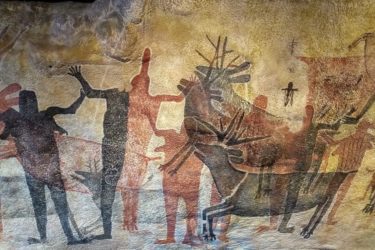Cave paintings at Baja California