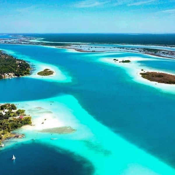 Aerial View of Bacalar Lagoon
