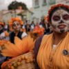 Local women at the Parade during the Day of the Dead Celebrations at Oaxaca