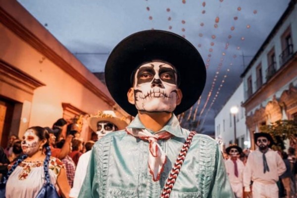 Locals at the Parade during the Day of the Dead Celebrations at Oaxaca