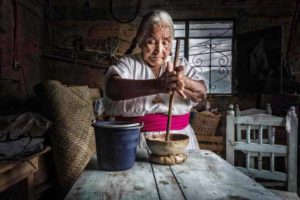 Grandmother cooking Sierra Norte of Oaxaca