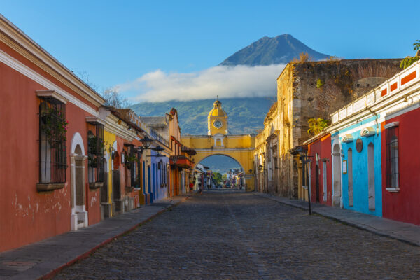 Arch and volcano at Antigua